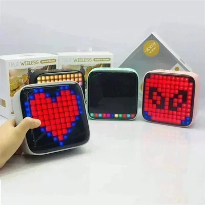 

lamp new gift Bluetooth mini pixel sound Square led creative wireless subwoofer bluetooth speaker tweeter speaker lovely color