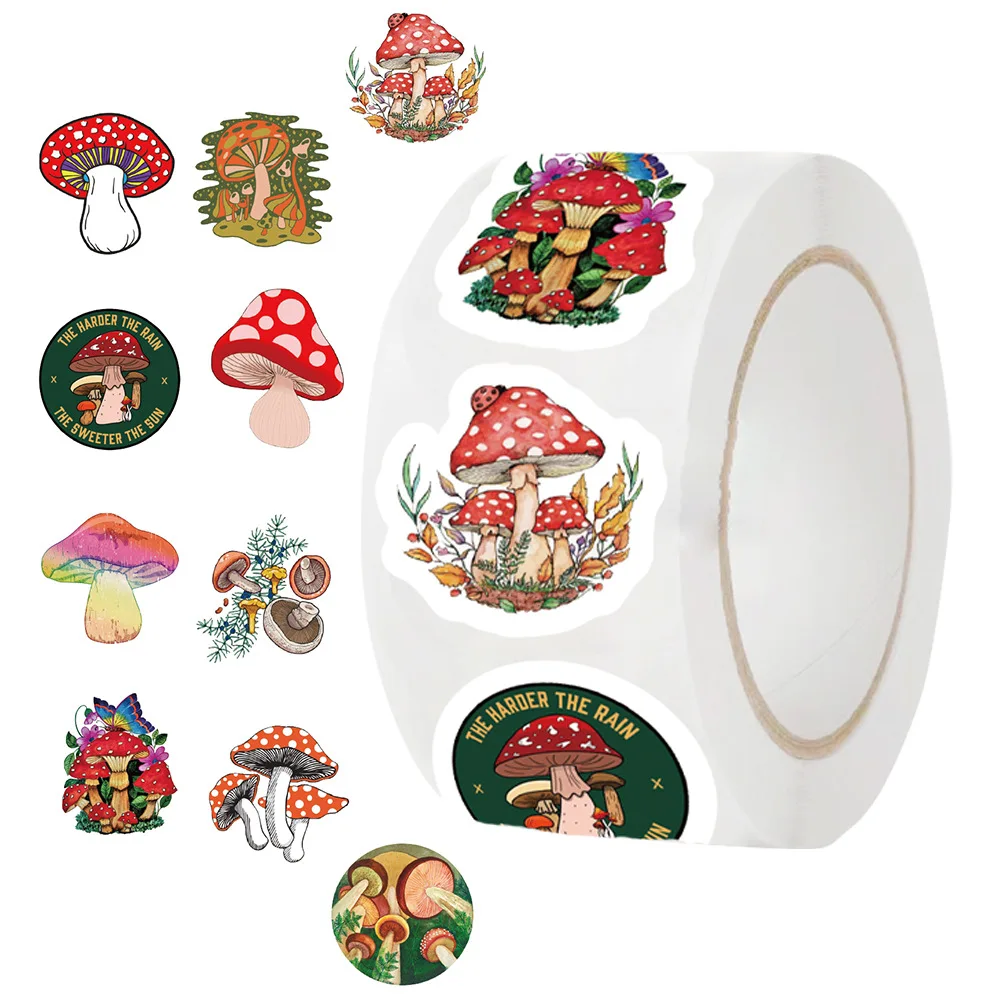 500pcs/roll Mushroom Cartoon Graffiti Stickers DIY Phone Guitar Laptop Notebook Suitcase Waterproof Sticker Kids Toy