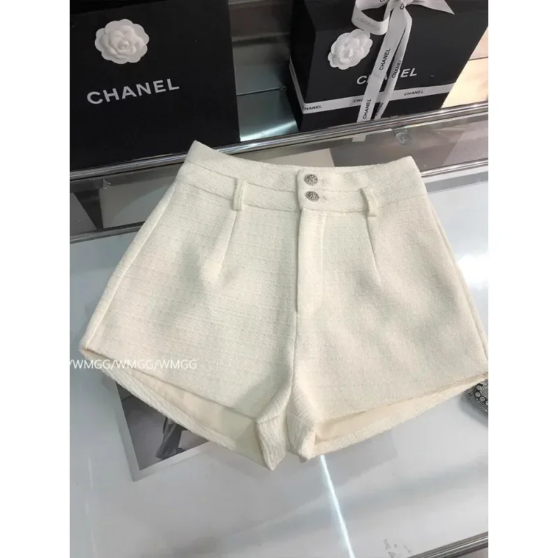 Spring and Autumn Woolen Shorts Female Outer Wearing Black Casual Short Leggings 2024 New Elegant Woman High Waist Booty Shorts