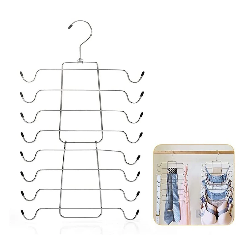Metal Clothes Hangers Organiser Tank Top Hangers Multilayer Hangers Closet Organiser Foldable for Tank Tops Cami Bra
