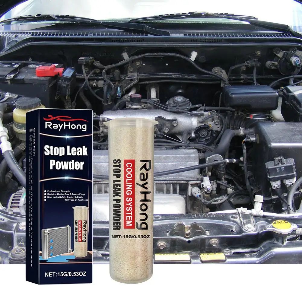 Car Cooling System Stop Leak Powder Radiator Stop Leak Sealer Conditioner Repair Kit Inhibits Rust & Corrosion for Water Pumps