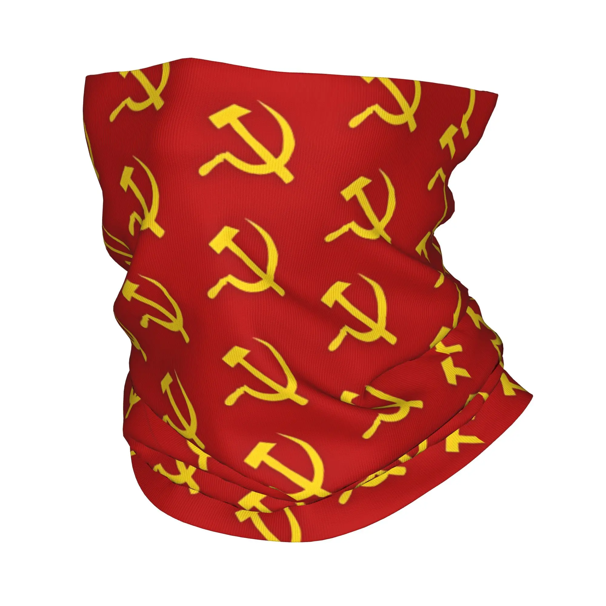 

Yellow Red USSR Bandana Neck Gaiter Printed CCCP Wrap Scarf Warm Headband Riding Unisex Adult Windproof
