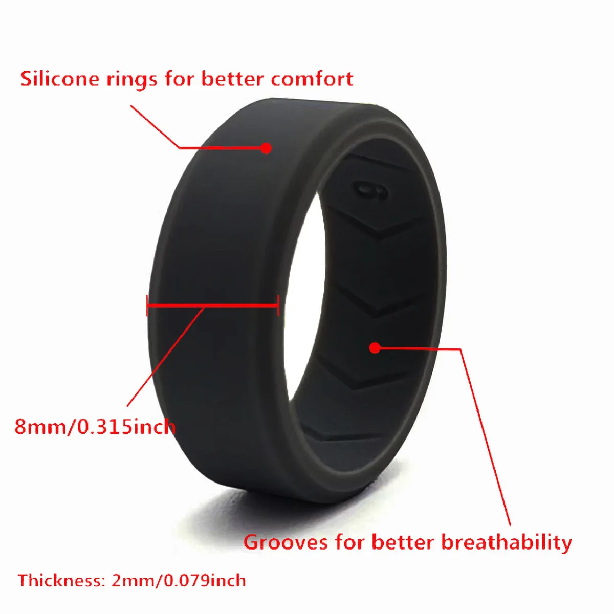4 teile/satz Atmungsaktive Komfort Silikon Ring Geschenk Für Männer Männlich Junge Vater Sport Sportlichen Schmuck Täglichen Outdoor Arbeiten Laufen – Detail 11