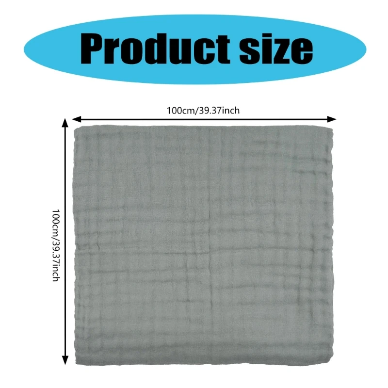 57EE Shower Wrapping Blanket Cotton Swaddles Wrap Bath Towel for Infants 100x100cm