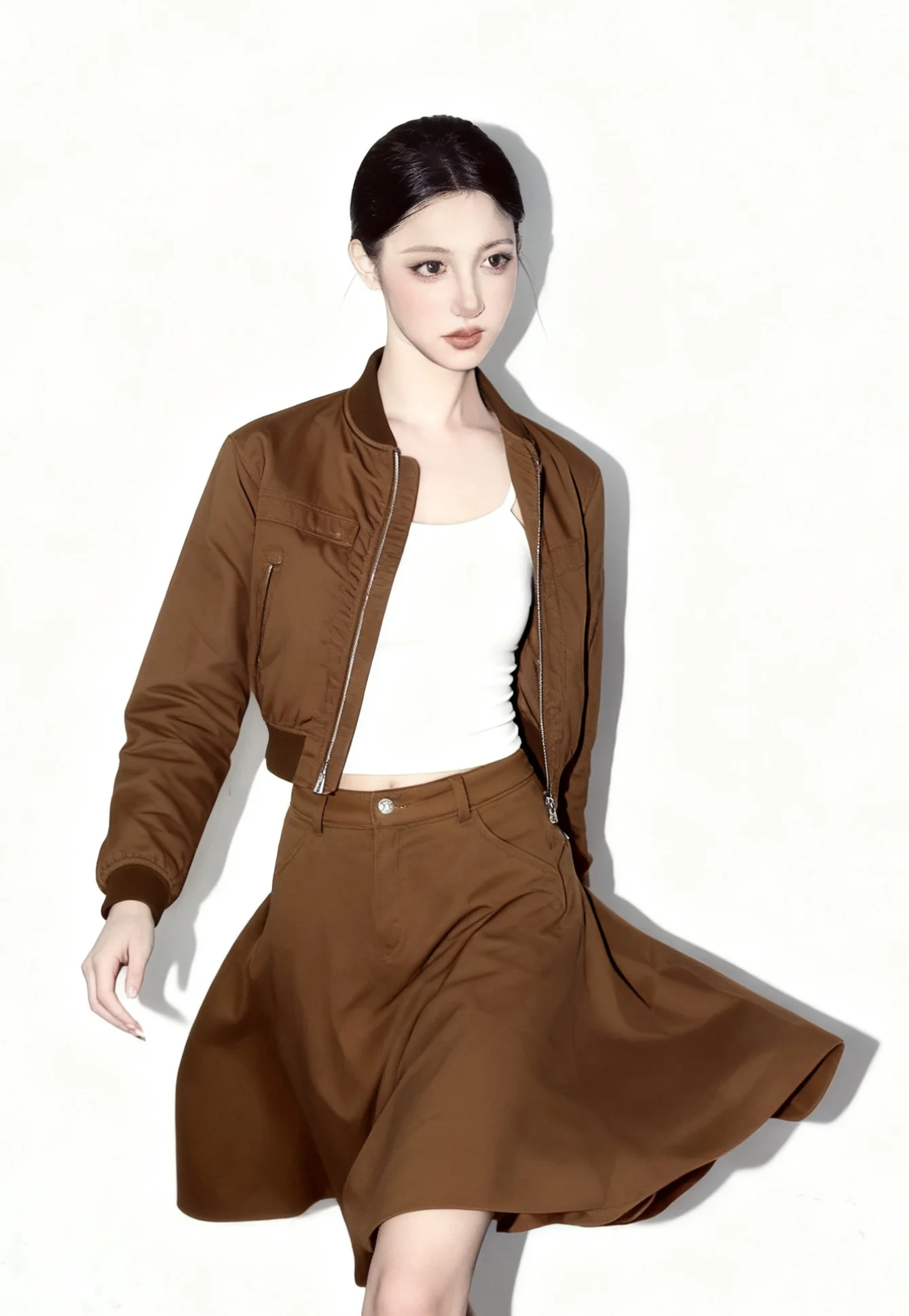 

Biker Jackets Womens Jacket Unique Autumn Mesh Net Splicing Artistic Personalized Lightweight Minimalism Modern Creative Fashion