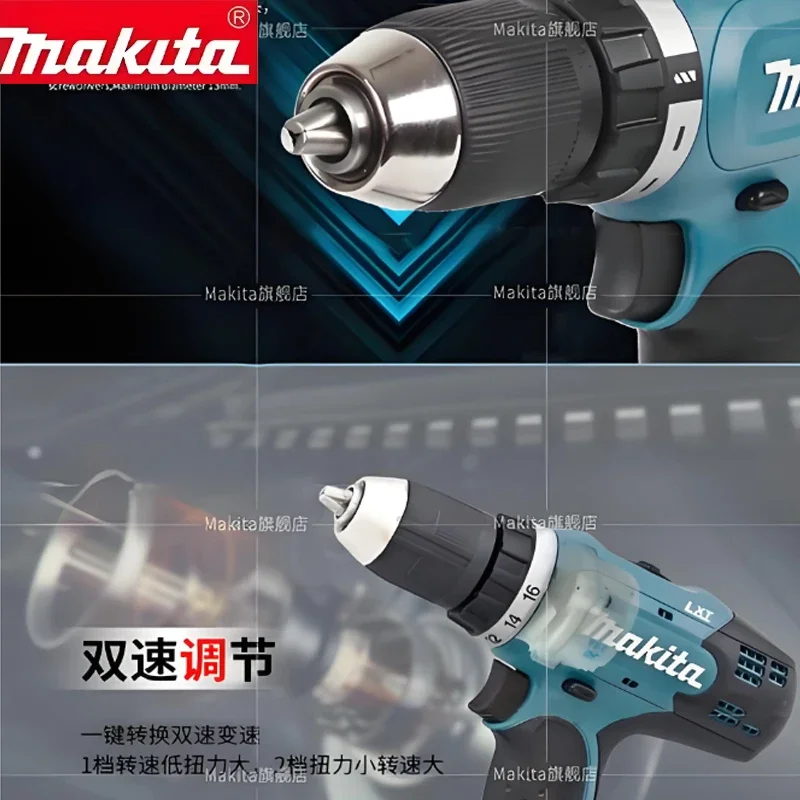 Trapano avvitatore a impulsi ricaricabile senza spazzole DHP487, utensile elettrico ad alta coppia, alimentato a batteria Makita da 18 V.