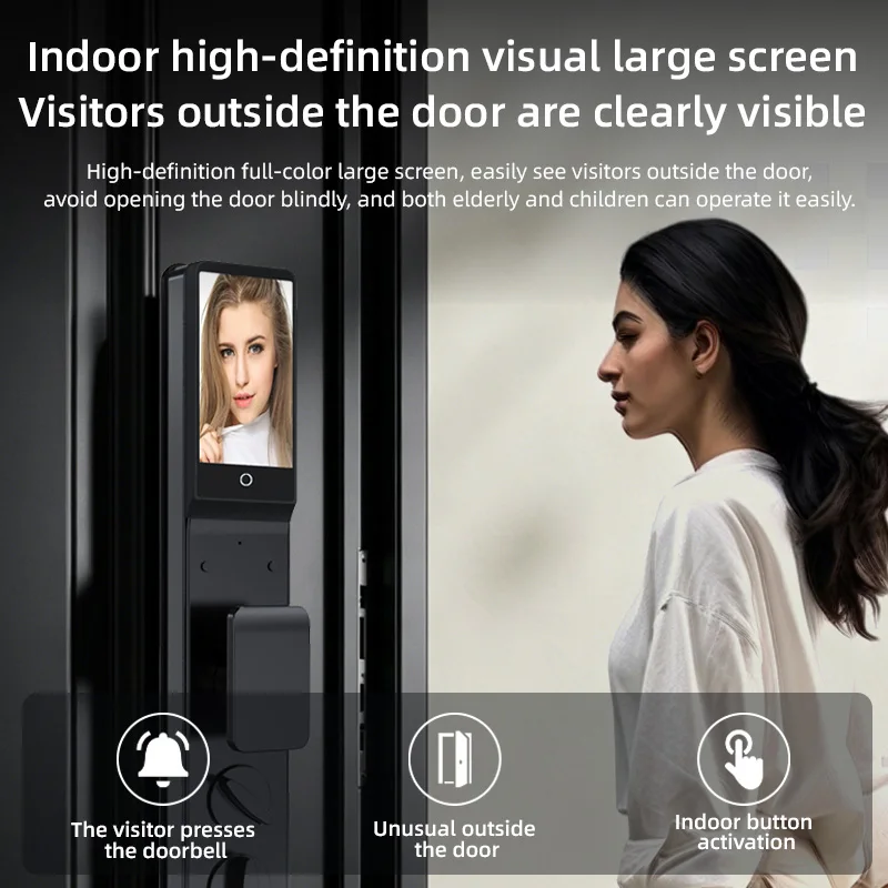 YAGU 3D Facial Recognition  Waterproof Smart Door Lock Electronic Fingerprint TuyaAPP Mobile Remote Control Smart Door Lock