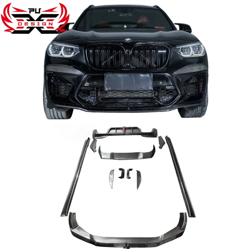 

For BMW X3M F97 2019-2021 Carbon Fiber Front Lip Rear Diffuser Rear Spoiler Rear Trunk Wing Front Canards Body Kits