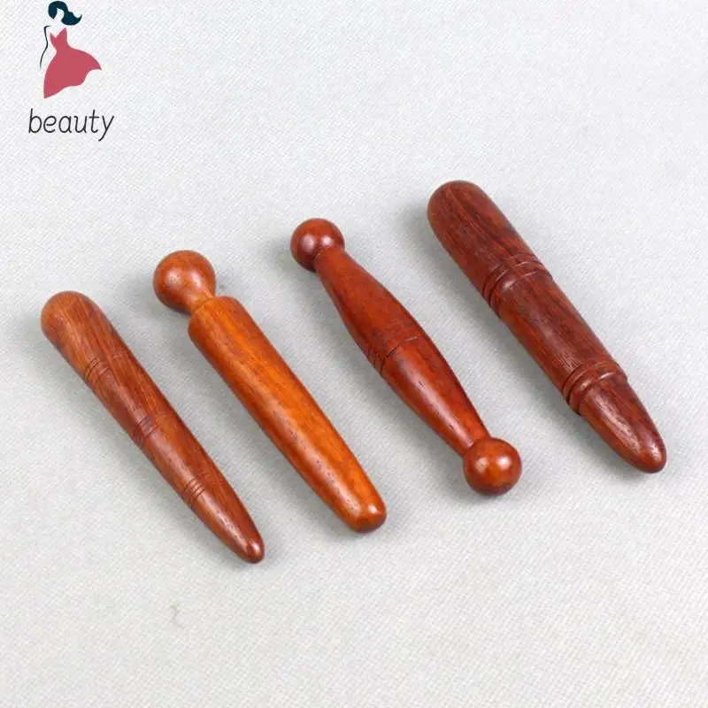 Herramienta de tejido profundo para belleza y salud, masajeador de mano, palo de masaje con gatillo de madera, pluma de acupresión tailandesa de madera maciza