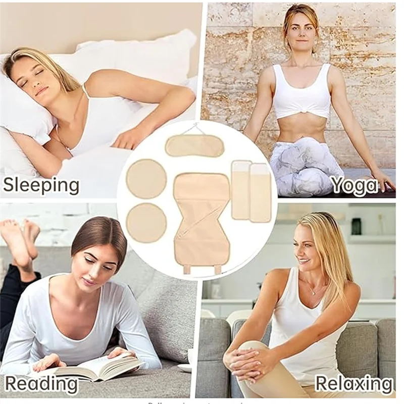 AB43-6개 에센셜 오일 케어 키트 재사용 가능 에센셜 오일 케어 키트 부드러운 양모 수면 셀프 컨디셔닝 보조 유기농 팩 랩 키트