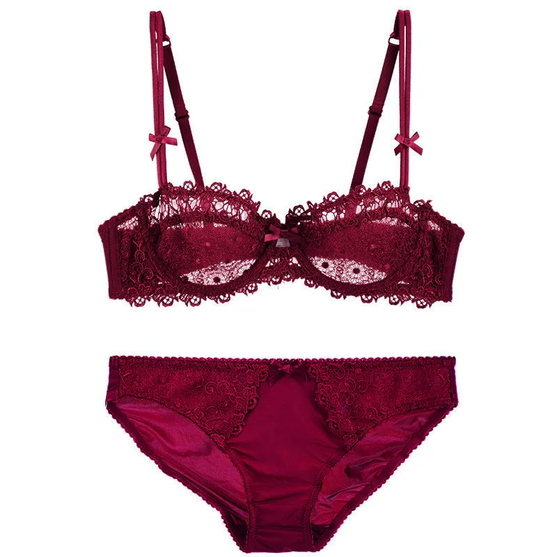 Ultrathin Underwear Lace transparent sexy bra set women plus size Half Cup bra and panty sets C cup brassiere white lingerie set - AliExpress 200574005 Ultrathin Underwear Lace transparent sexy bra set women plus size Half Cup bra and panty sets C cup brassiere white lingerie set - AliExpress 200574005
