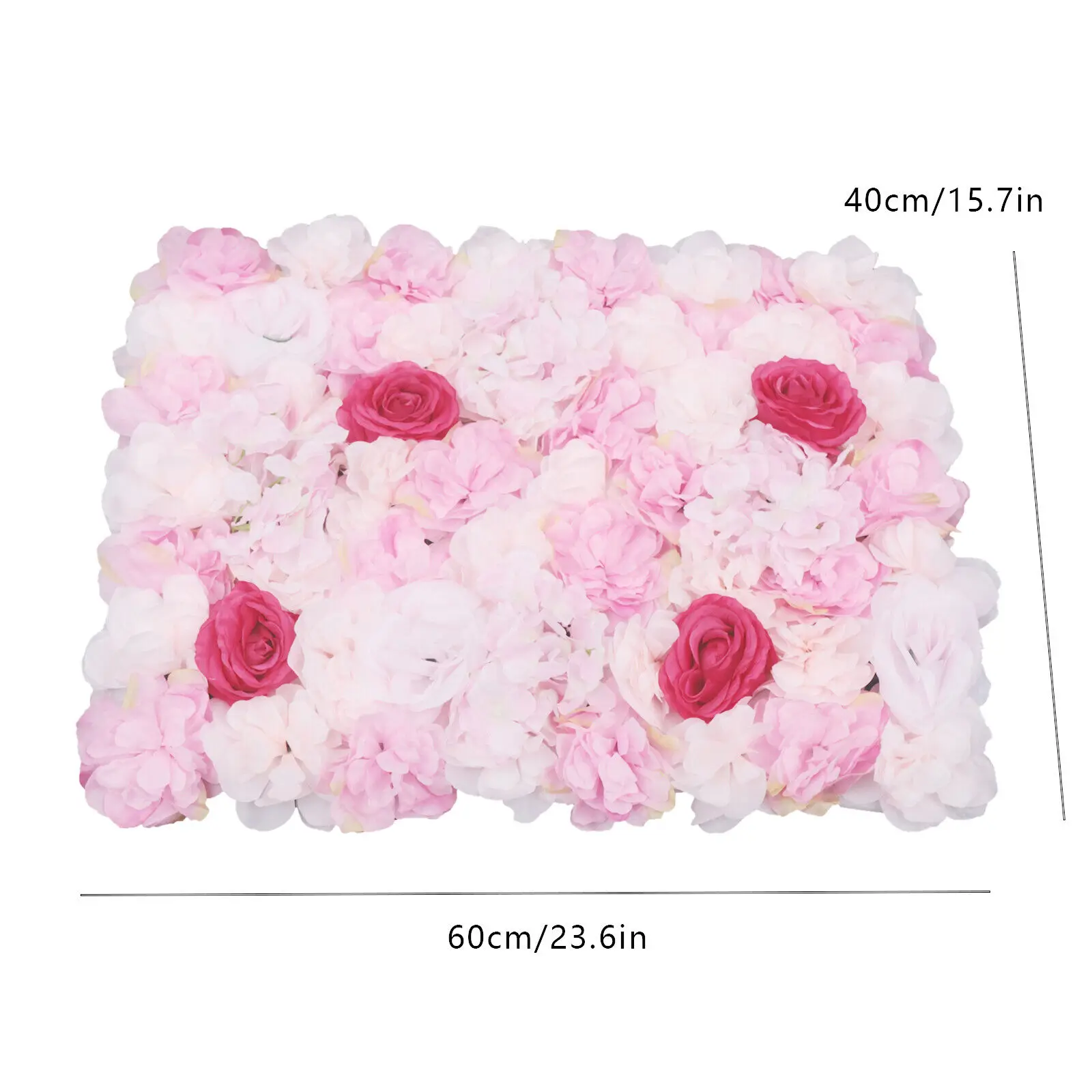 4 paneles de flores de seda para decoración de pared: flores artificiales para bodas y fiestas, plantas falsas en el fondo