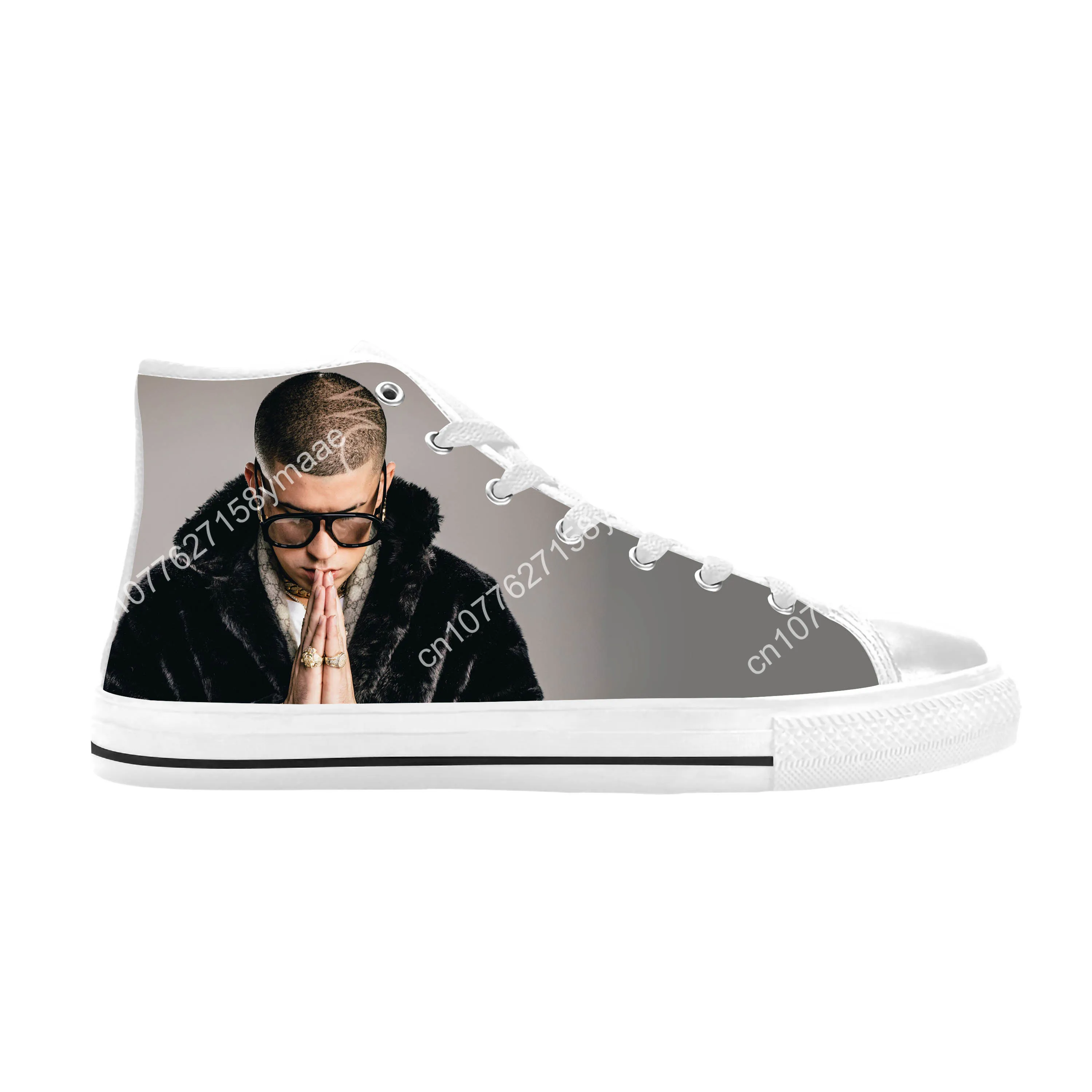 Bad Bunny Hip Hop Singer Rap Rapper Music Fashion Casual Cloth Shoes High Top Comfortable Breathable 3D Print Men Women Sneakers