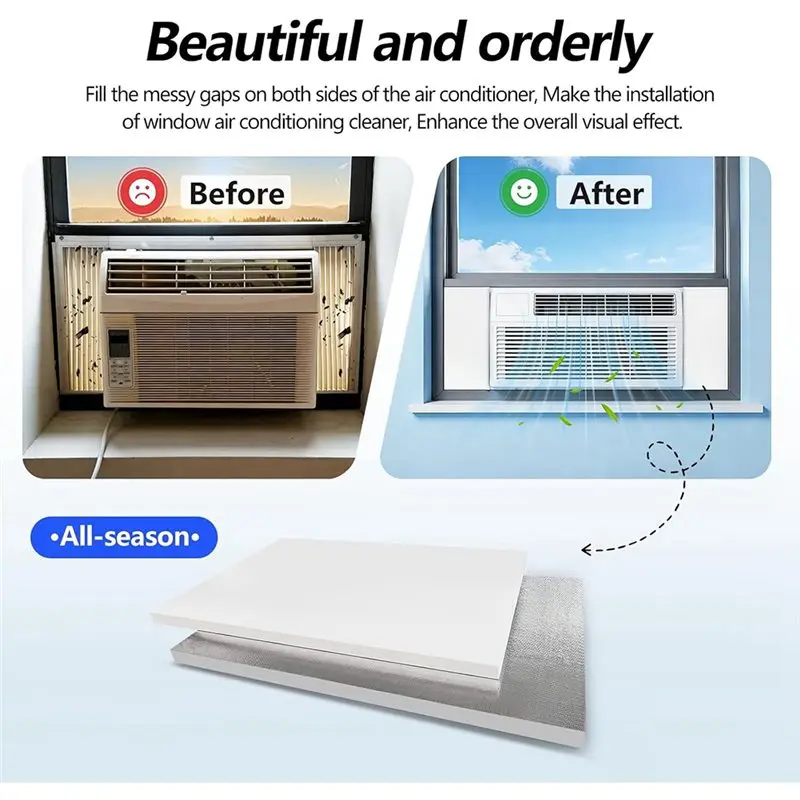 A44Z-Window AC Insulation Kit - Foam Seal Panels For Air Conditioner, Blocks Cold & Heat Leaks, All Season Weather Stripping