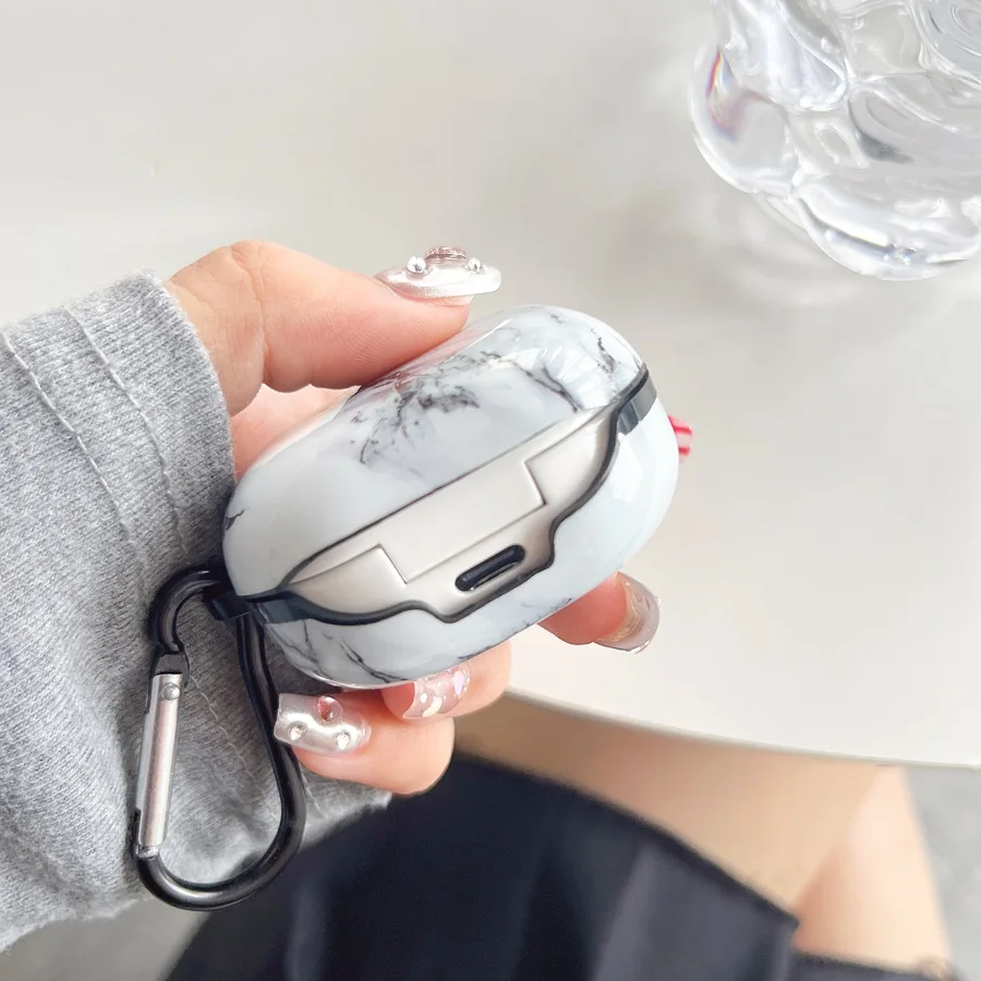 Luxury Marble Shell for Samsung Galaxy Buds Live / Buds2 pro / Buds Pro Case Silicone earphone Accessories Box For galaxy 2pro