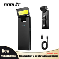 BORUiT Rechargeable Magnetic LED Flashlight with Clip 180° Rotatable Type-C Charging Power Indicator for Outdoor Camping Work