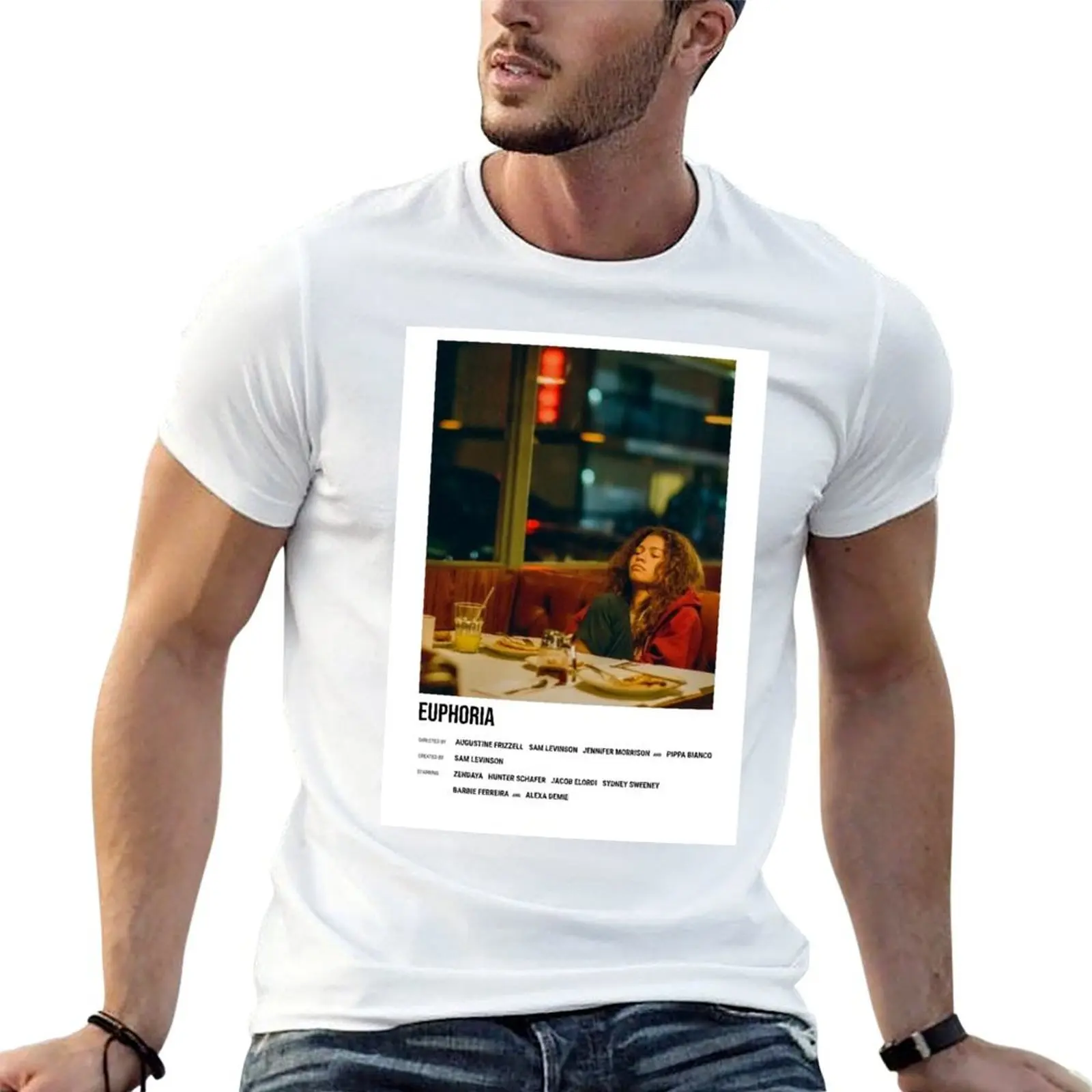 Camiseta Euphoria Show Cover (Rue), camiseta de lujo para hombre, camiseta de algodón 100% para hombre, camiseta