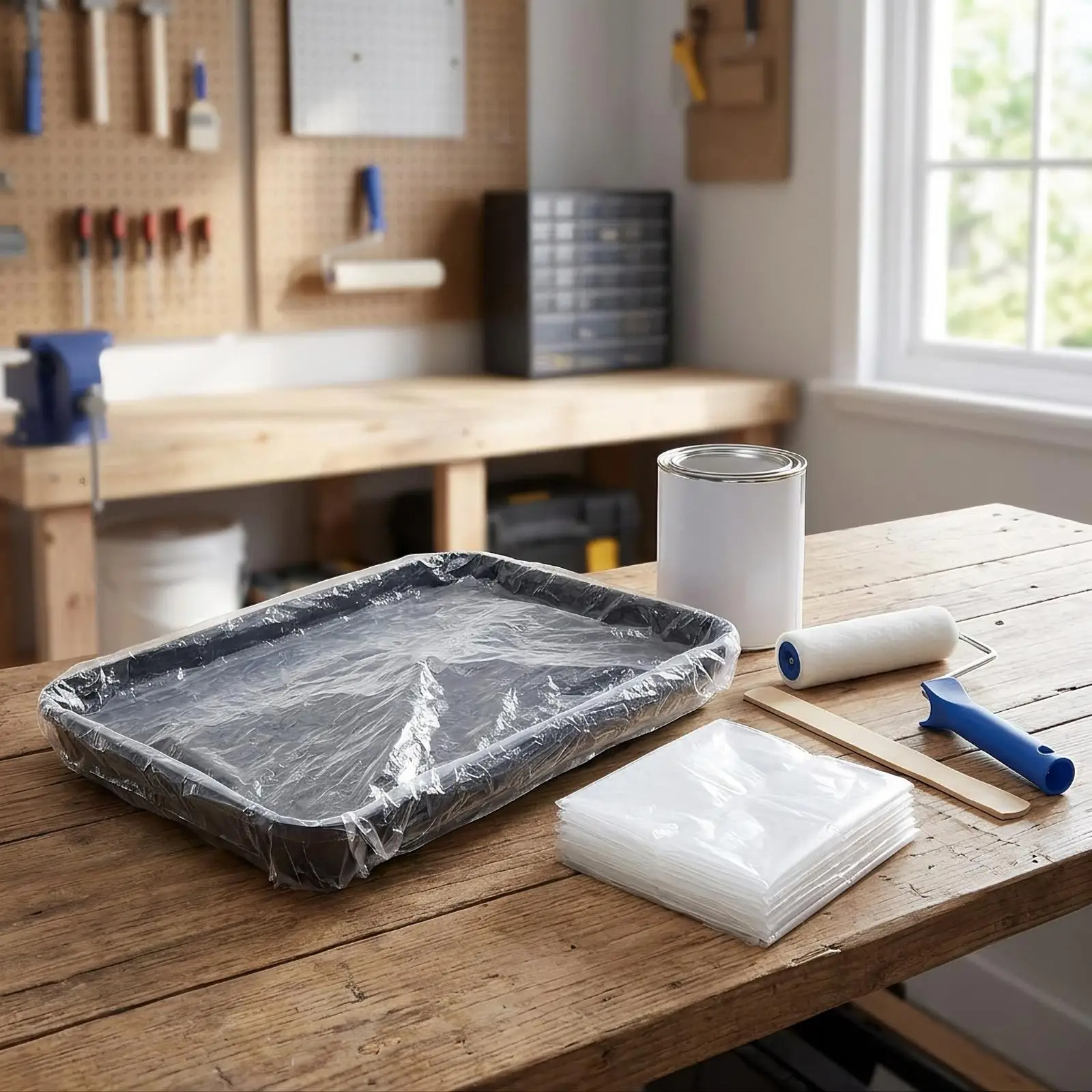 Clear LDPE Paint Tray Liner for Paint Roller Kit Disposable Insert Tray for Painting Projects for Home Walls