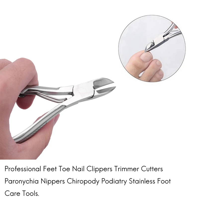 5X Professional Feet Toe Nail Clippers Trimmer Cutters Paronychia Nippers Chiropody Podiatry Stainless Foot Care Tools