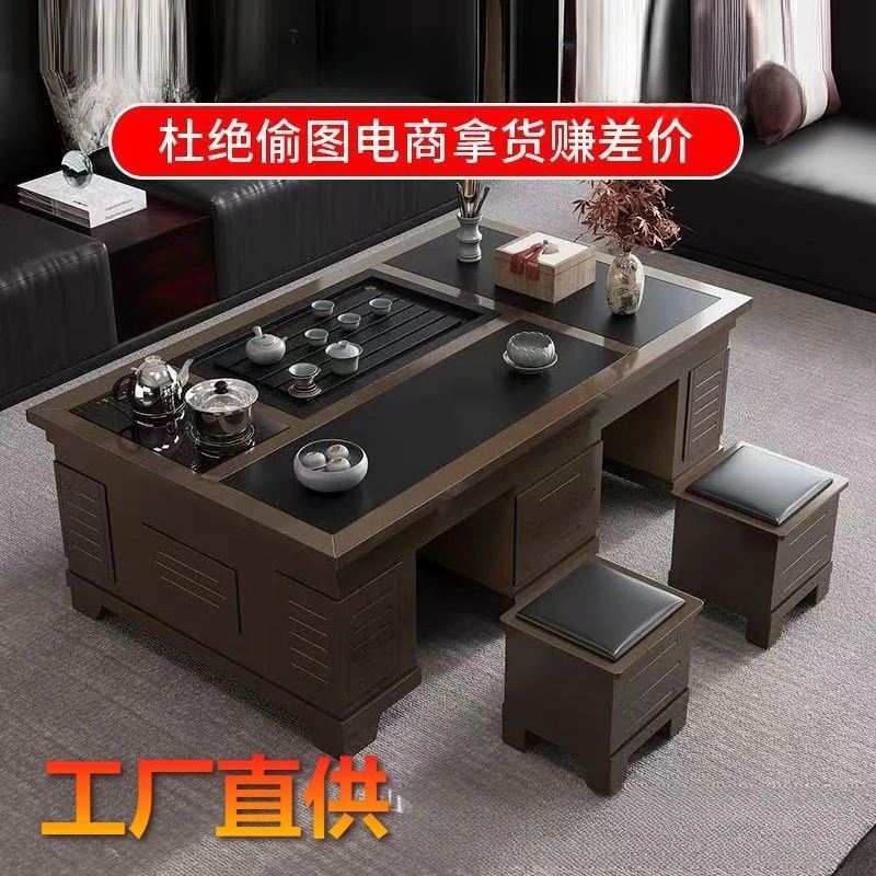 Kung Fu tea table, living room, simple household kettle, full set of office combination, tea making, integrated boiling water