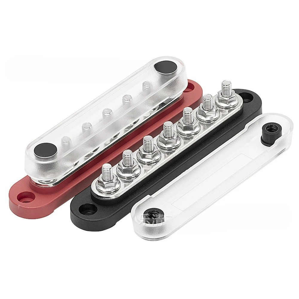Battery Bus Bar Terminal Block 12V Marine 7 x 1/4