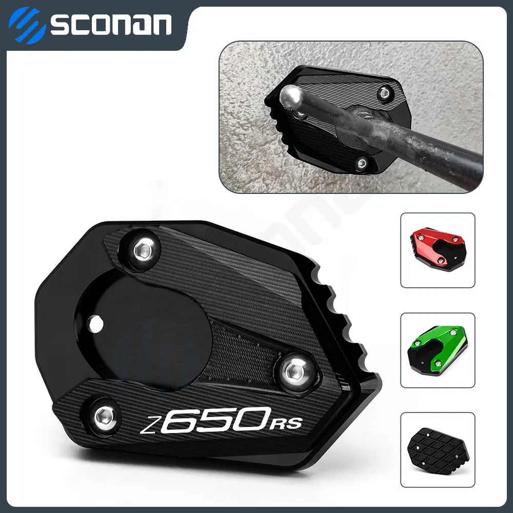 

For Kawasaki Z650 Z650RS Z 650 RS Z800 Z900 Motorcycle Accessories CNC Aluminum Side Stand Kickstand Enlarge Plate Extension Pad