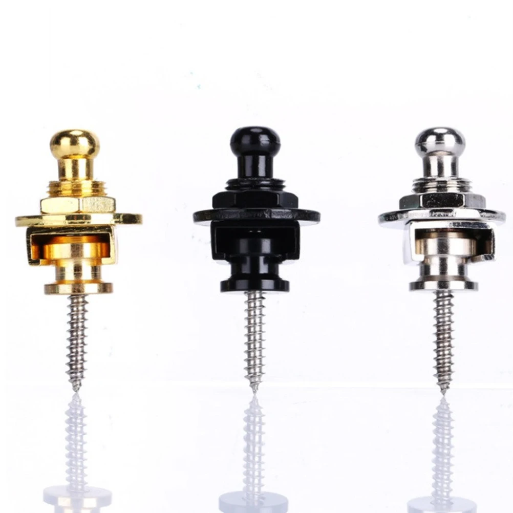 

2 Pcs Strap Buckle Tail Nail Guitar Bass Belt Nails Anti- Button Buttons