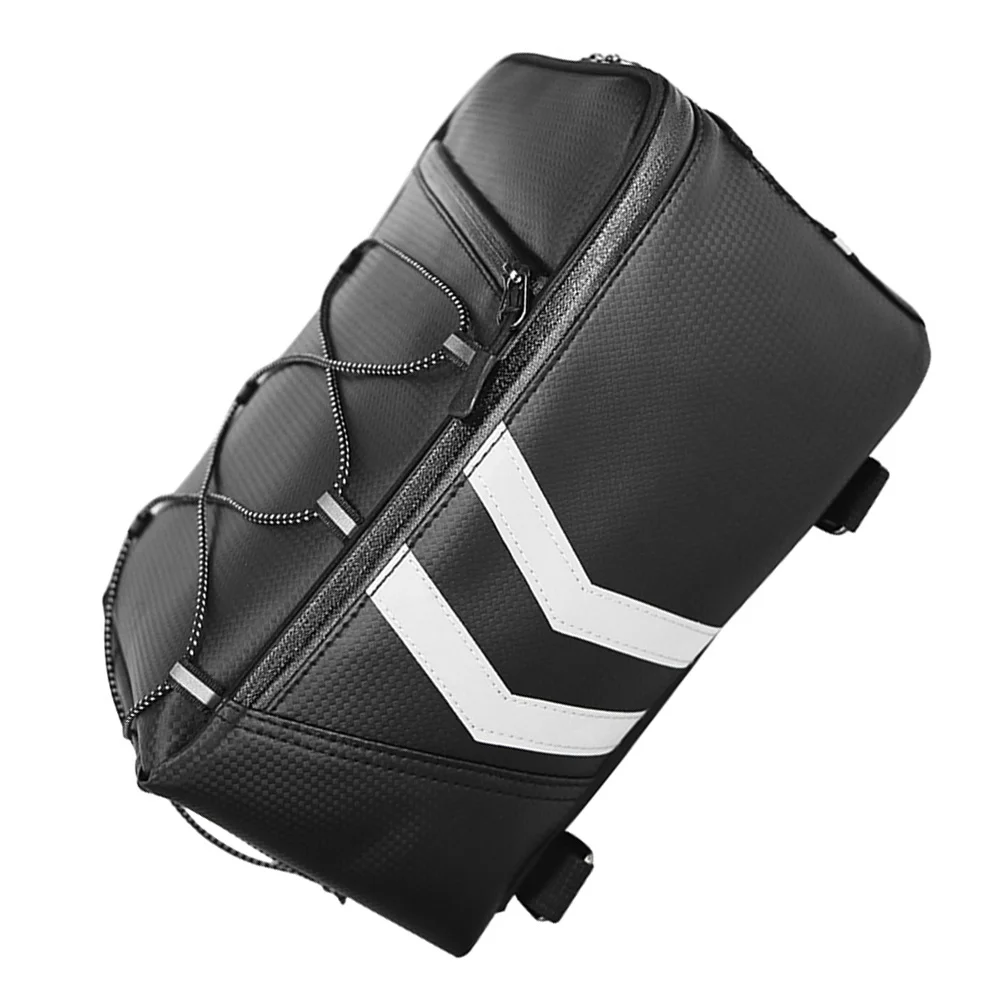 1Pcs Waterproof PU Bike Rear Seat Bag Reflective Large Capacity Rainproof Riding Rear Trunk Bag Bike Trunk Bags