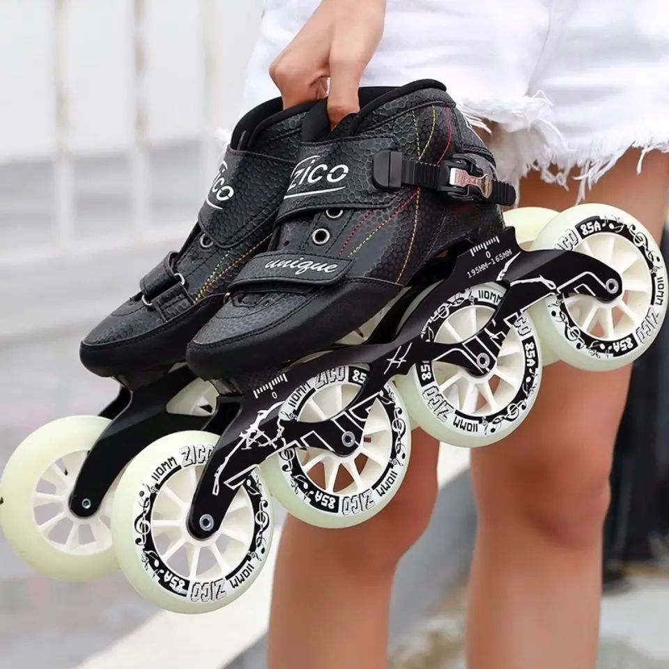 Advance Adults Inline Speed Skates Shoes Racing Skating Patines for MPC for Powerslide 6-layers Carbon Fiber EUR 30-48