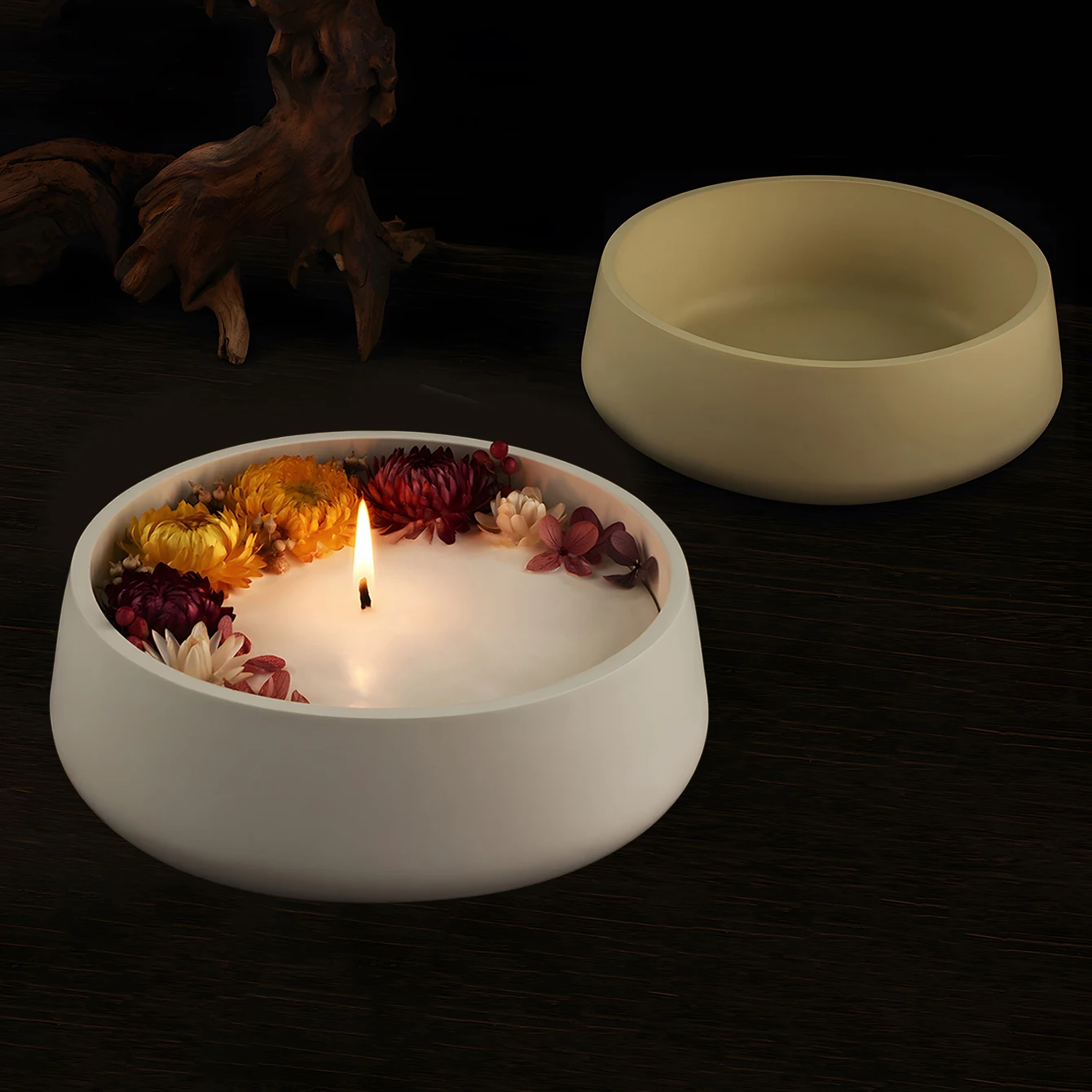 1pc Oversized Round Storage Bowl Silicone Mold- Versatile Flower Pot, Candle Jar, Plaster Ornament, Resin, and Concrete Moulds