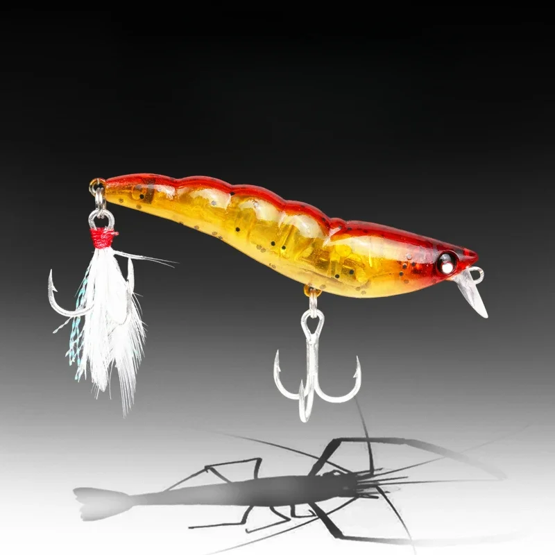 Full Attack Minnow Prawn Fishing Lure Sinking Plastic Artificial Shrimp Perch Swimbait Hart Bait Wobblers Leurre Tackle