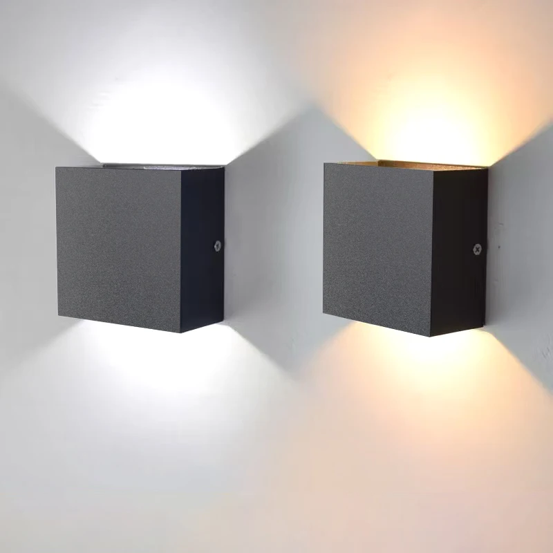 Luminárias de Parede LED 6W/12W em Liga de Alumínio, Iluminação Interna, Lâmpadas de Parede com Fiação Direta, Adequadas para Quartos e Salas de Estar