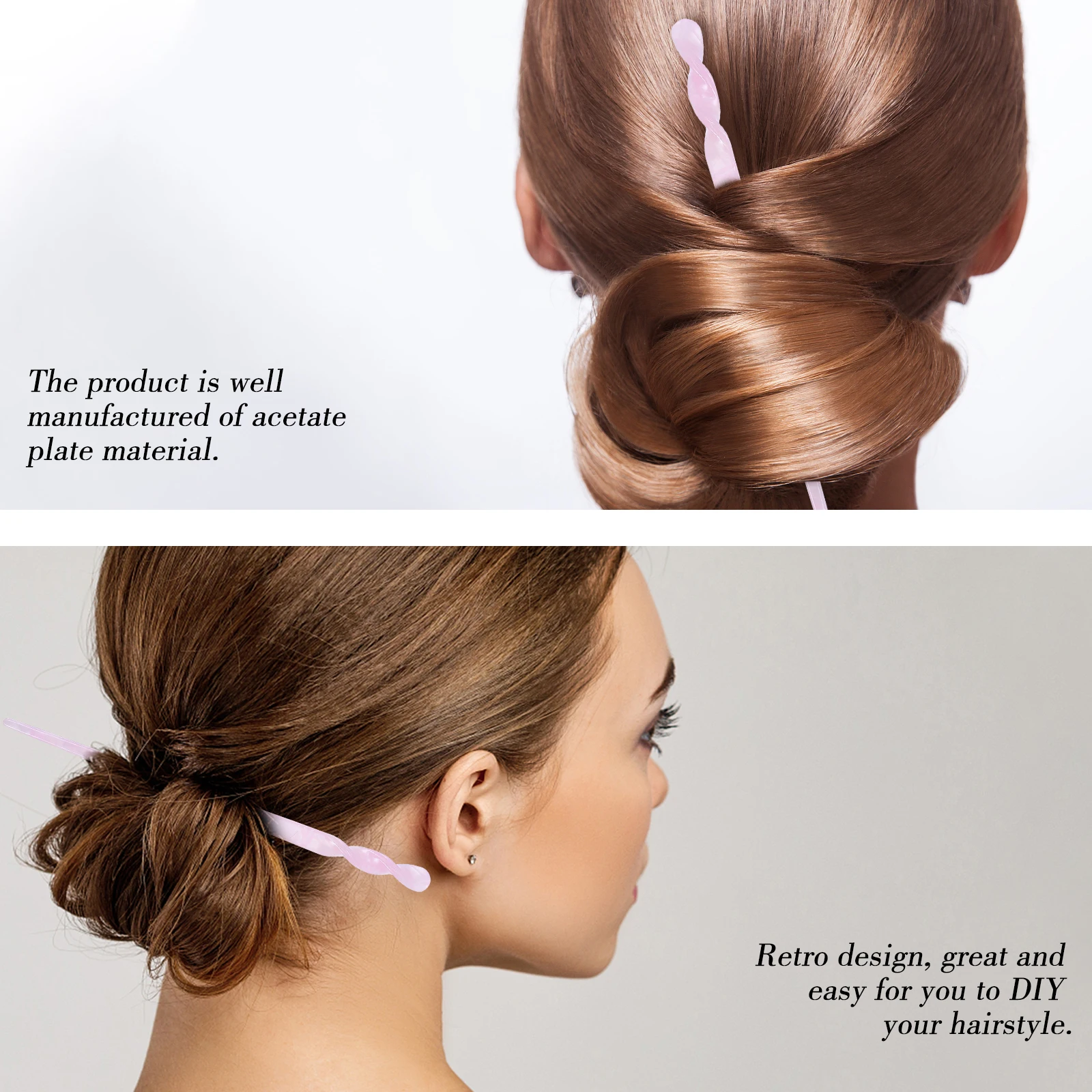 

2pcs Marble Hairpin Vintage Decorative Bun Sticks Updo Accessories Styling Stick Ancient Party Festival Ceremony Japanese Unique