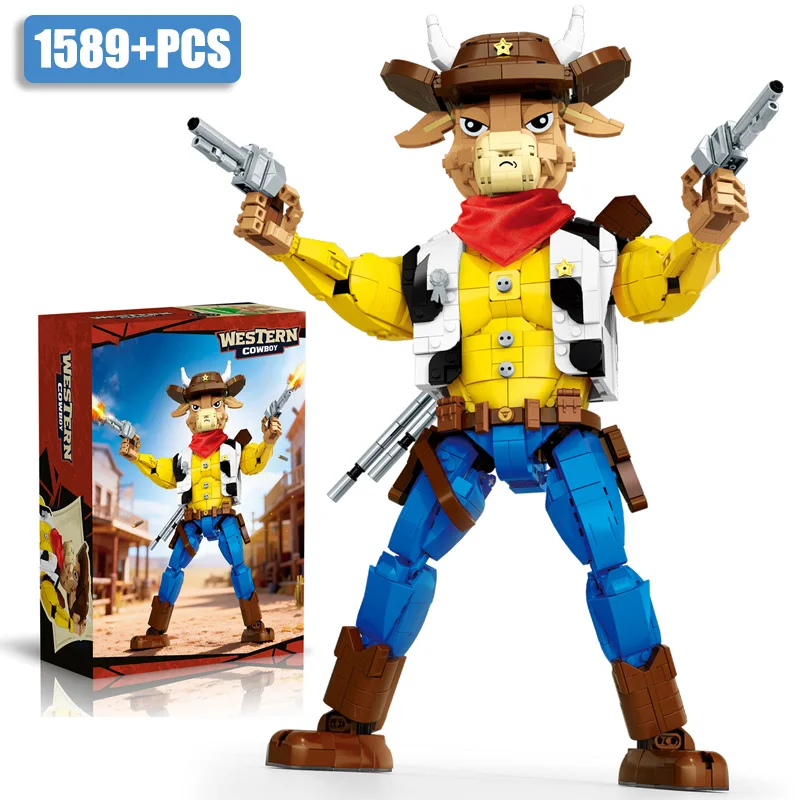 

Creative 1589pcs Western Cowboy Anime Figure Model Building Blocks Bricks Assemble Figures Toys For Children GIfts