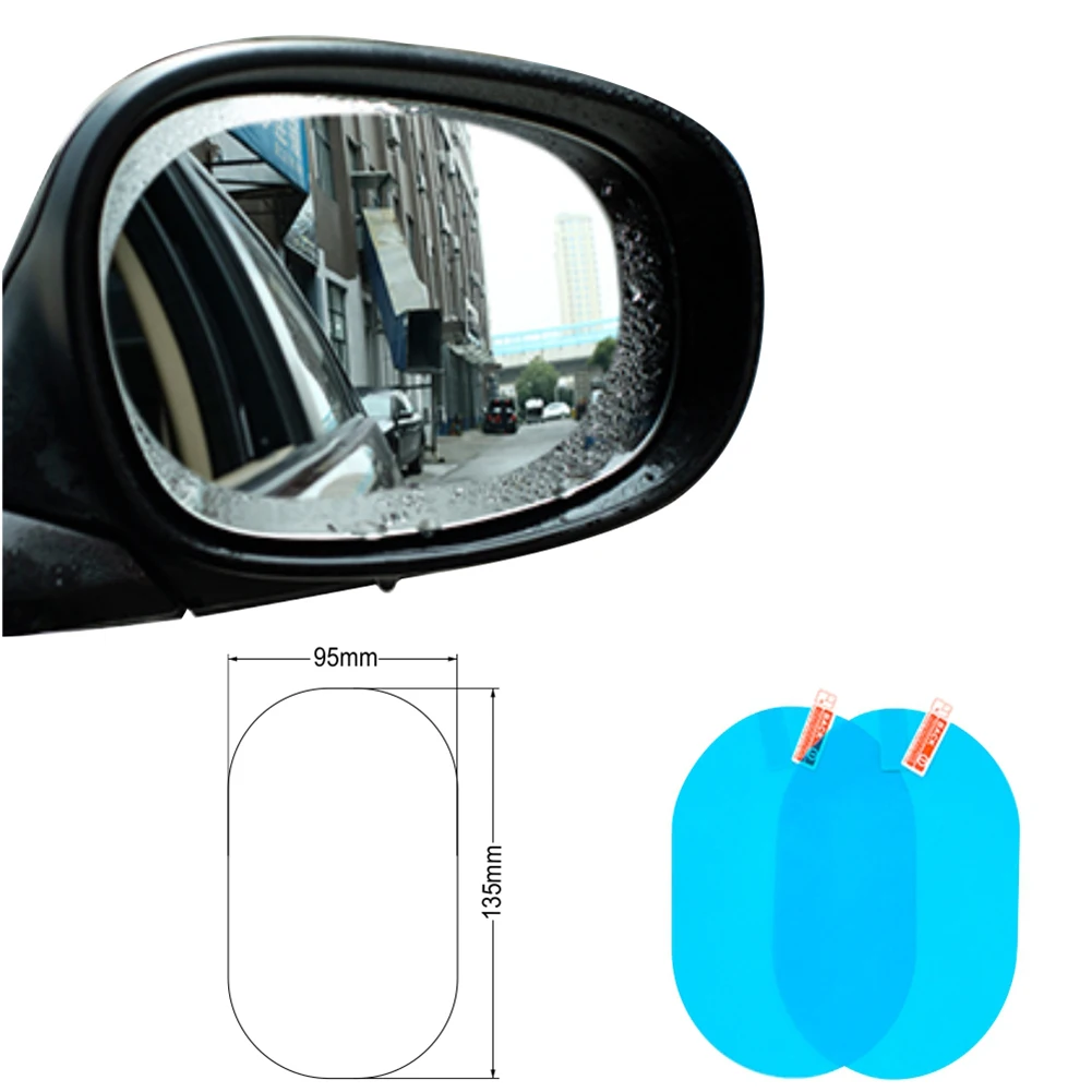 Pellicole antiappannamento per specchietto retrovisore laterale per auto da 4 pezzi con raschietto Pellicole antipioggia per specchietto laterale per auto per automobile