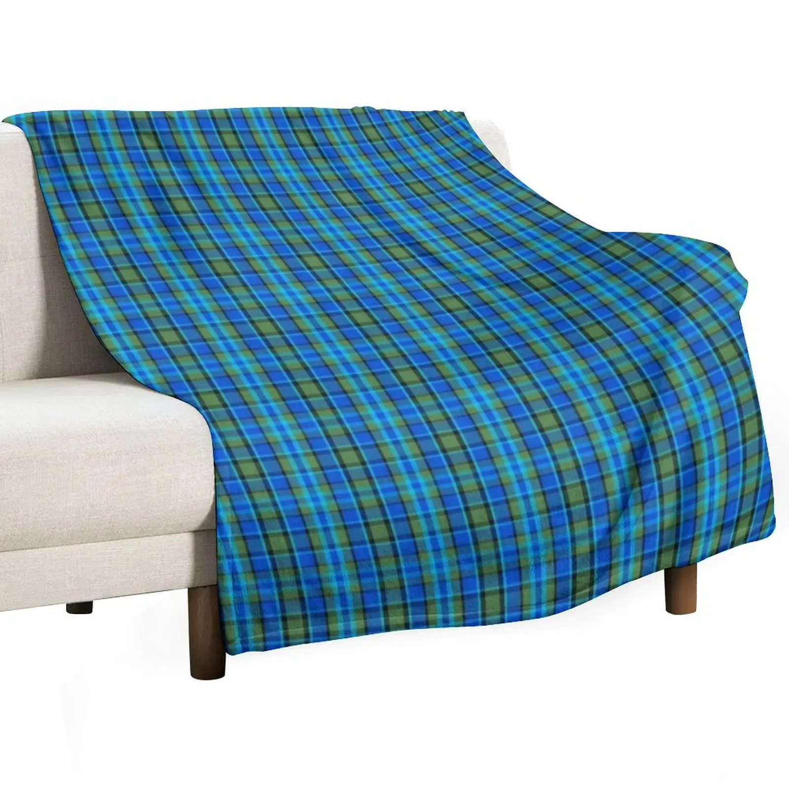 

Westy Tartan Blue Plaid for Bulli Bus Camper Throw Blanket Vintage Bed Fashionable Soft Plush Plaid Blankets