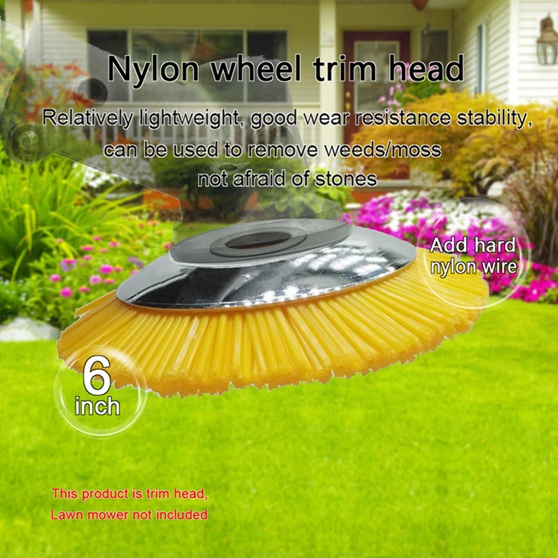 A03F 6-Inch Nylon Weed Trimming Head Universal Disc with 2 Accessories for Lawn Care Moss Removal Light Gardening