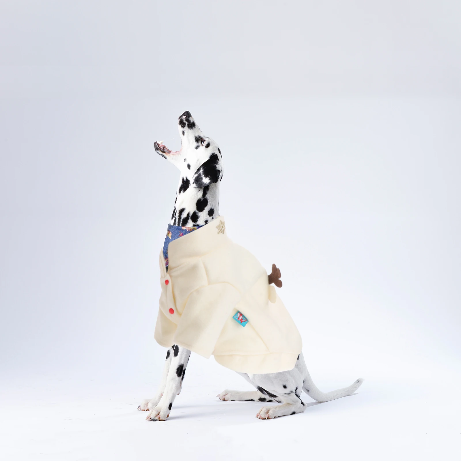 

Pet Dog Clothes Elk Pattern Costume Christmas Apparel Ivory Hat Warm Winter Protection Anti Sunscreen Dog Wear