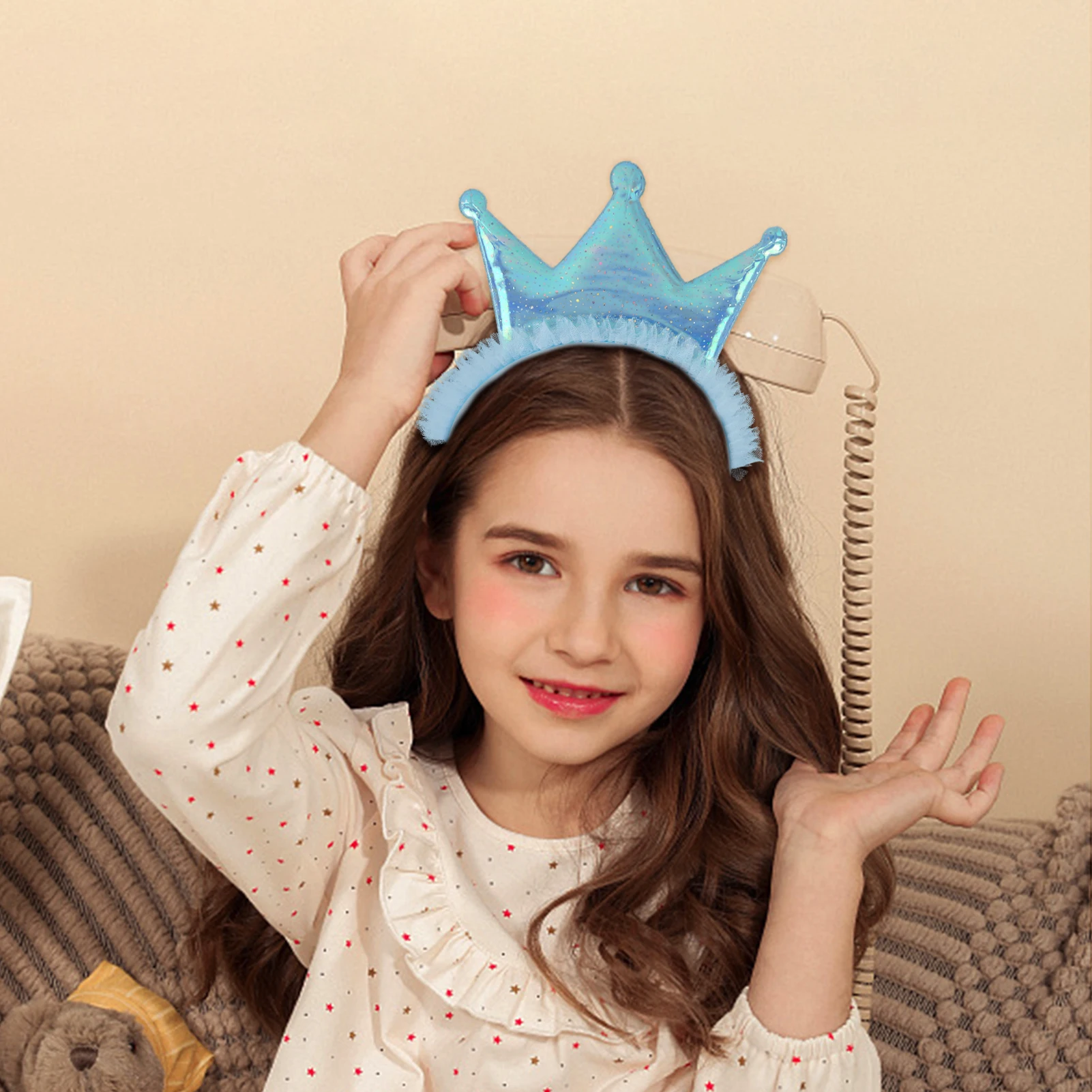 Candygirl Adults Girls Kids Cute Cartoon Cat Ears Hairband Glitter Crown Headband Princess Sequins Hair Hoop Hair Acessorie Gift