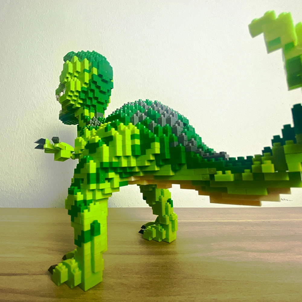 Knew construído dinossauro tiranossauro rex ou velocira modelos micro mini blocos de construção quebra-cabeça brinquedos presentes perfeitos