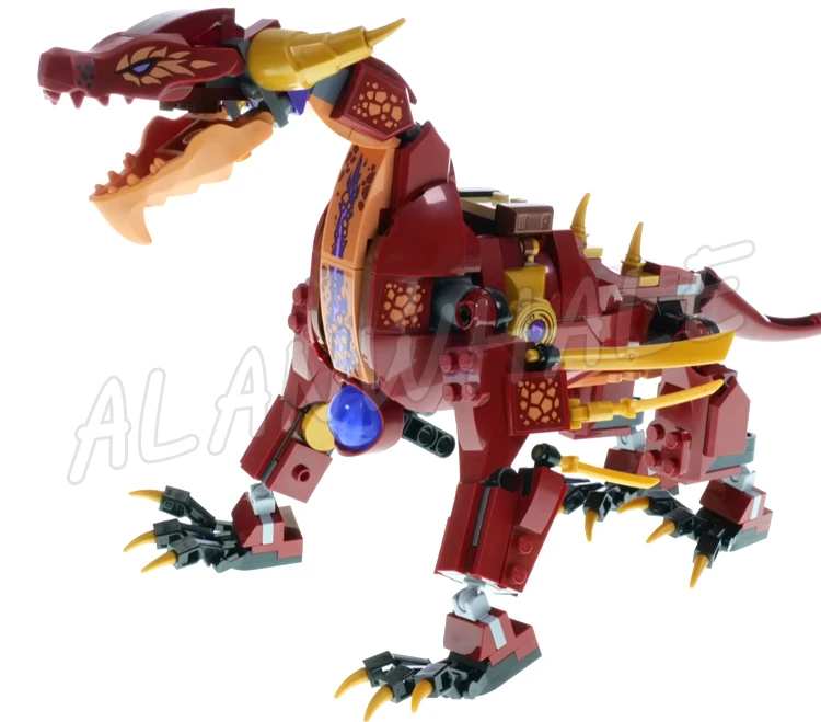 489pcs Shinobi Dragons Rising Heatwave Transforming Lava Dragon Fire Hovercraft 88083 Building Block toys Compatible with Model