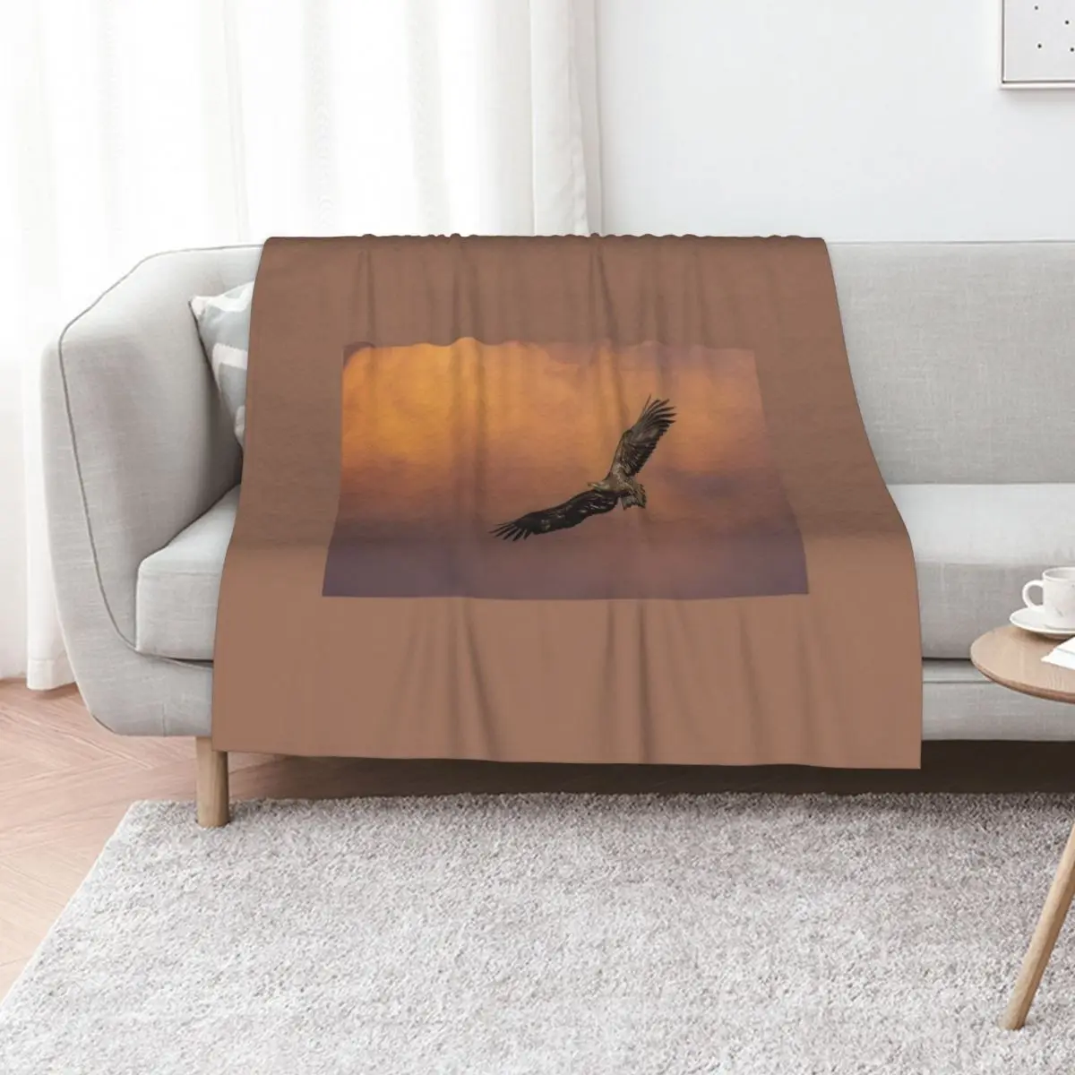 Juvenile Bald Eagle in Flight Throw Blanket Soft Beds Travel Decorative Beds Plaid on the sofa Vintage Decorative Throw Blankets