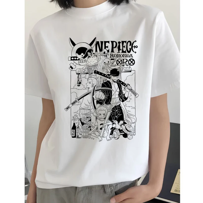 

MINISO ONE PIECE Nika Luffy Anime Peripheral Short Sleeve Men's and Women's Summer Crew Neck T-Shirt Top Trend