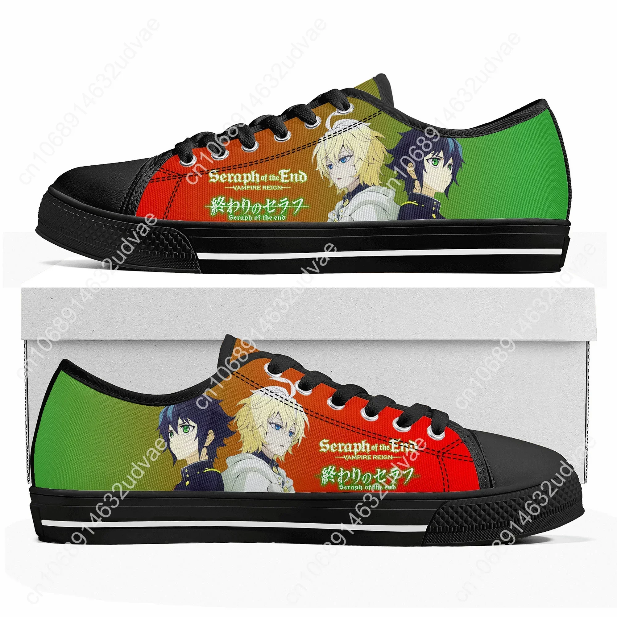 Seraph Of The End Hyakuya Yuichiro Low Top Sneakers Mens Womens High Quality Canvas Sneaker Couple Shoes Custom Shoe