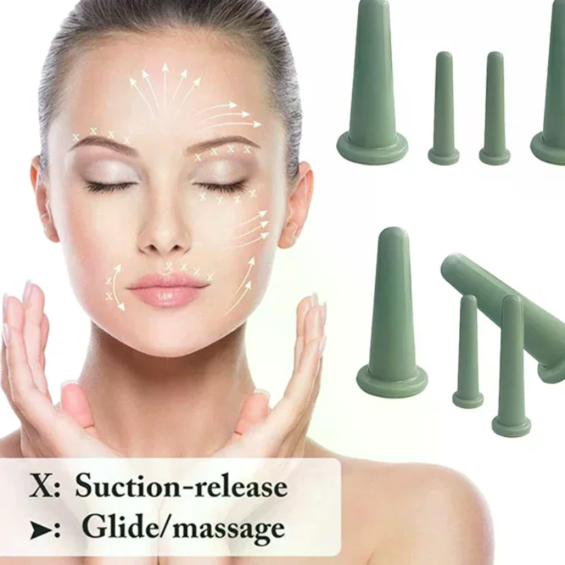 

Силиконовые вакуумные банки для массажа, антицеллюлитные массажные присоски для лица, подтяжка шеи, соскабливание кожи, гуаша, против морщин