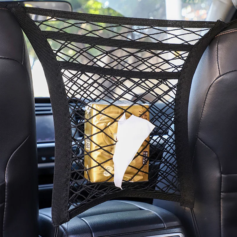 

Car Storage Net Bag Organizer Between Car Seats Stretchable Elastic Mesh Bag Organizer car Accessories Interior 1/3 Layers