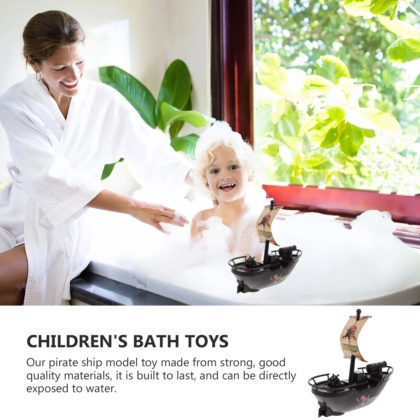 2 Pcs Electric Pirate Ship Baby Bath Toys Pool Boat Sailboat Float Children’s Kids Swimming Educational Playthings Take