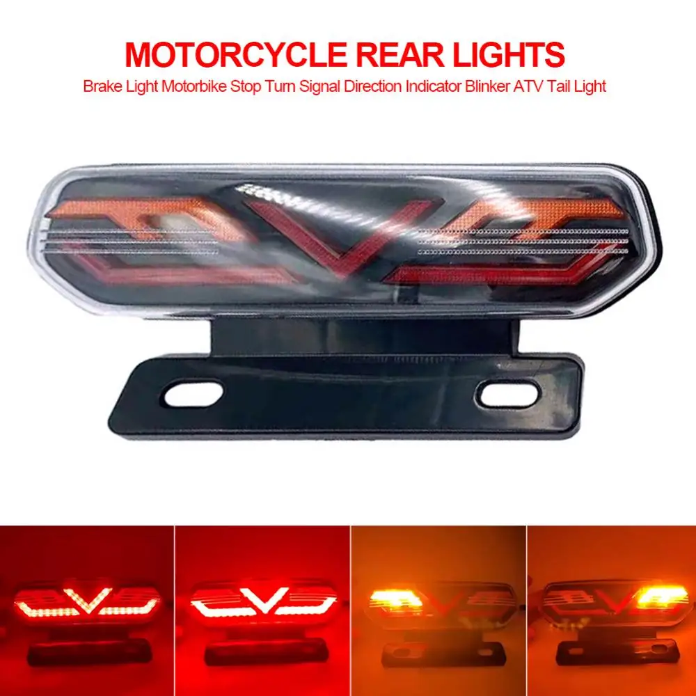 12V Motorcycle Rear Lights LED Motorbike Stop Turn Signal Direction Indicator Blinker Lamp Motorcycle Brake Light ATV Tail Light