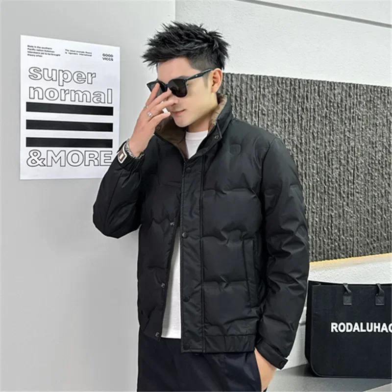 High-end Winter Down Jacket Men Clothing Trend Light Thin Warm Stand-up Collar White Duck Down Coat Jackets Windproof Outerwear