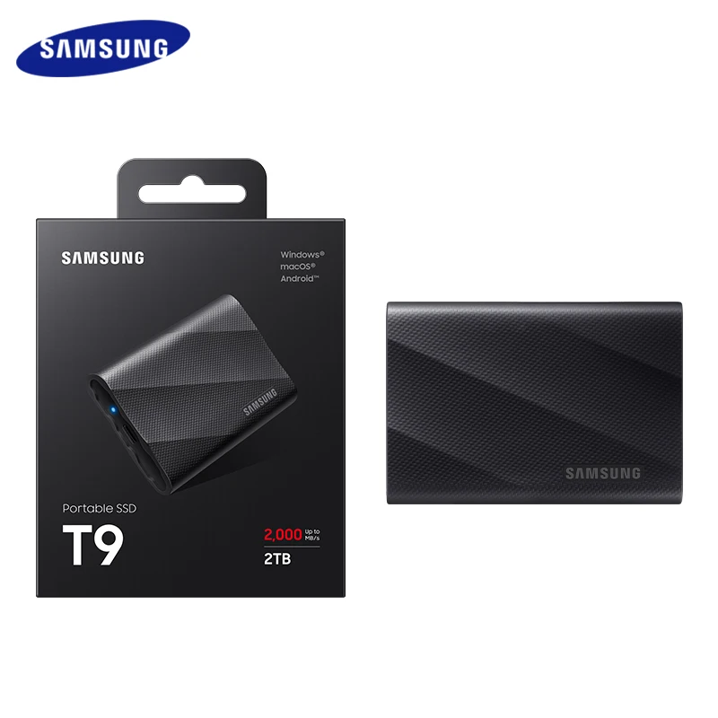 

SAMSUNG External Nvme SSD T9 Portable Solid State Drive 1TB 2TB 4TB USB 3.2 Gen 2x2 Hard Drive Up to 2000Mb/s PSSD Hard Disk